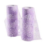5 Roll Snowflake Deco Mesh Ribbons, Tulle Fabric, Tulle Roll Spool Fabric For Skirt Making, Violet, 6 inch(15cm), about 10yards/roll(9.144m/roll)