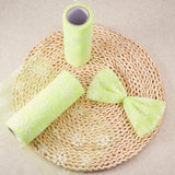 5 Roll Snowflake Deco Mesh Ribbons, Tulle Fabric, Tulle Roll Spool Fabric For Skirt Making, Green Yellow, 6 inch(15cm), about 10yards/roll(9.144m/roll)