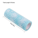 5 Roll Snowflake Deco Mesh Ribbons, Tulle Fabric, Tulle Roll Spool Fabric For Skirt Making, Light Sky Blue, 6 inch(15cm), about 10yards/roll(9.144m/roll)
