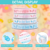 Baby Shower Ornaments Decorations Word Baby Printed Polyester Grosgrain Ribbons, Mixed Color, 5/8 inch(14mm); about 20yards/roll(18.29m/roll), 4 colors, 1roll/color, 4rolls/set