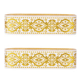 1 Set Elite Ethnic Style Polyester Grosgrain Ribbons, Single Face, Gold, 1/8 inch(3.3mm), about 7m/roll, 2roll/set