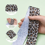 Jewelry 4Rolls 4 Style Polyester Ribbon, Leopard Print Theme Pattern, for Gift Wrapping, Floral Bows Crafts Decoration, Mixed Color, 1-1/2 inch(38mm), about 10yards/roll, 1roll/style