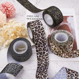 Jewelry 4Rolls 4 Style Polyester Ribbon, Leopard Print Theme Pattern, for Gift Wrapping, Floral Bows Crafts Decoration, Mixed Color, 1-1/2 inch(38mm), about 10yards/roll, 1roll/style