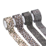 Jewelry 4Rolls 4 Style Polyester Ribbon, Leopard Print Theme Pattern, for Gift Wrapping, Floral Bows Crafts Decoration, Mixed Color, 1-1/2 inch(38mm), about 10yards/roll, 1roll/style