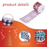 3 Rolls 3 Style Polyester Ribbons, Garment Accessories, Tartan Pattern, Christmas Theme, Mixed Color, 2-1/2 inch(65mm), 5 yards/roll, 1roll/style