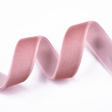 1 Roll Polyester Velvet Ribbon for Gift Packing and Festival Decoration, Pink, 1/4 inch(7mm), about 70yards/roll(64m/roll)