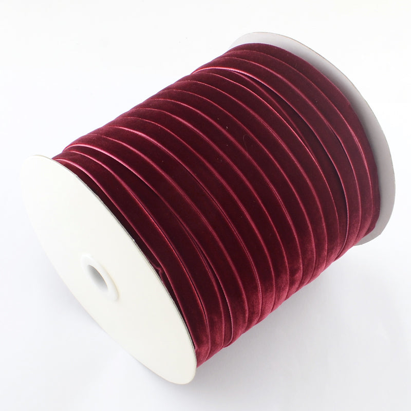 1 Roll Polyester Velvet Ribbon for Gift Packing and Festival Decoration, Red, 3/8 inch(10mm), about 50yards/roll(45.72m/roll)