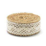 1 Bag Burlap Ribbon, Hessian Ribbon, Jute Ribbon, with Cotton Ribbons, for Jewelry Making, Tan, 2 inch(50mm), about 2.187yards/roll(2m/roll), 12rolls/bag