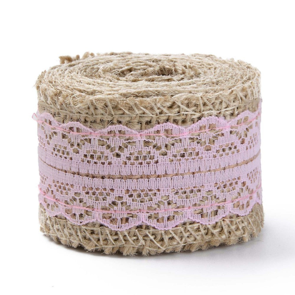 CRASPIRE Burlap Ribbon, Flower Pattern, for Gifts Wrapping Party