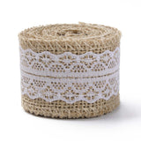 1 Set Burlap Fabric Ribbon, for Craft Making, Tan, about 10m/roll, 6rolls/set