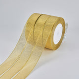 125Yards (5 rolls X 25yd) 1-inch Wide Premium Glitter Metallic Sparkle Fabric Ribbon for Wedding, Holiday, Home Decoration, Gift Wrap (Gold)