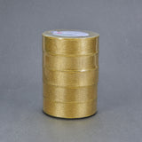 125Yards (5 rolls X 25yd) 1-inch Wide Premium Glitter Metallic Sparkle Fabric Ribbon for Wedding, Holiday, Home Decoration, Gift Wrap (Gold)