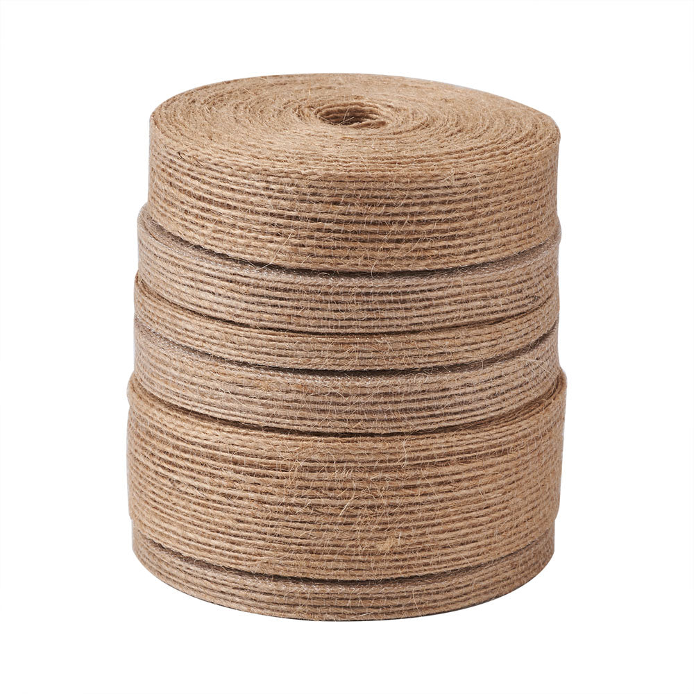 1 Roll Braided Burlap Ribbon, Hessian Ribbon, Jute Ribbon, for Crafts  Wrapping Gifts and Rustic Wedding Decorations, Tan, 1/2 inch(13~15mm),  about