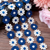 1 Roll Colorful Polyester Lace Trim, Daisy Pattern, Blue, 1(25mm), 15yards(13.72m/roll)
