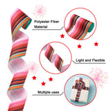 1 Set 2Rolls 2 Styles Stripe Pattern Printed Polyester Grosgrain Ribbon, for DIY Bowknot Accessories, Colorful, 1roll/style