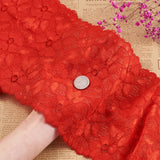 1 Card Stretch Elastic Lace Trim, Floral Pattern Lace Ribbon, for Sewing, Dress Decoration and Gift Wrapping, Red, 16cm, about 10yards/card(9.14m/card)