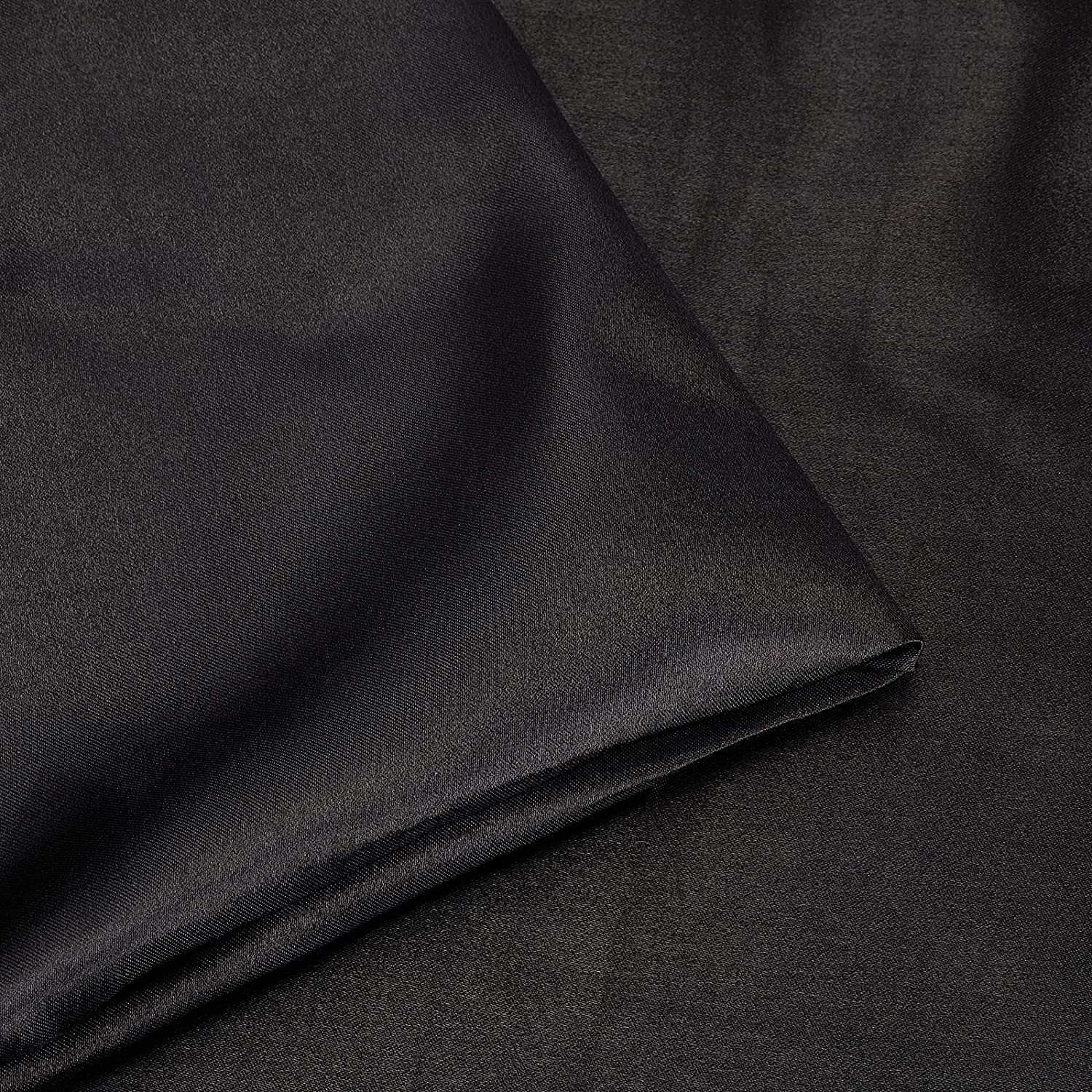 5yards Silky Shiny Satin, 60inch Wide Black Satin Fabric, Poly Silk Silky Satin Fabric for Arts and Crafts, DIY, Sewing Decoration
