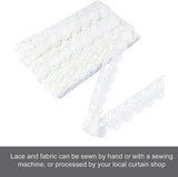 20 Yards 1.26/32mm Wide Polyester Lace Trim Vintage Lace Ribbon Crochet Lace Scalloped Edge for Bridal Wedding Decoration Christmas Package DIY Sewing Craft Supply (White)