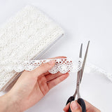 20 Yards 1.26/32mm Wide Polyester Lace Trim Vintage Lace Ribbon Crochet Lace Scalloped Edge for Bridal Wedding Decoration Christmas Package DIY Sewing Craft Supply (White)