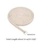14M(15 Yards) 13mm Polyester Woven Gimp Braid Trim for Costume DIY Crafts Sewing Jewelry Making, Silver