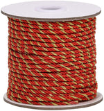 3mm / 35 Yards Metallic Twisted Cord Rope 3-Ply Polyester Twine Cord Two-Color Shiny Cord String Thread for Home D¡§|cor, Upholstery, Curtain Tieback, Honor Cord (Red)