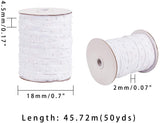 2 Rolls 50 Yard/Roll Polyester Sewing Snap Fastener Tape Snap Ribbon Zipper Fasteners with Plastic Buttons for Sewing DIY Accessories, White