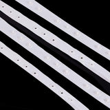 2 Rolls 50 Yard/Roll Polyester Sewing Snap Fastener Tape Snap Ribbon Zipper Fasteners with Plastic Buttons for Sewing DIY Accessories, White
