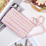 22Yards Embroidery Flower Trim1/2(12mm) Polyester Lace Trim Ribbons(Pink) for Sewing, Craft Decoration,Wedding, or Home Decor Embellishmen