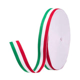 50 Yards 1 Red White and Green Stripes Ribbon Colorful Italian Flag Patriotic Stripe Craft Ribbon for Christmas Holiday New Year Party Decoration
