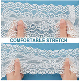 5 Yards 6 Inch Wide Elastic Lace White Cotton Floral Pattern Trim Fabric Sewing for Scalloped Edge Decorations for Dress Tablecloth Hair Band Wedding Festival Event Decorations