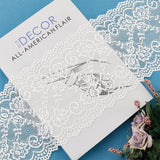 5 Yards 6 Inch Wide Elastic Lace White Cotton Floral Pattern Trim Fabric Sewing for Scalloped Edge Decorations for Dress Tablecloth Hair Band Wedding Festival Event Decorations