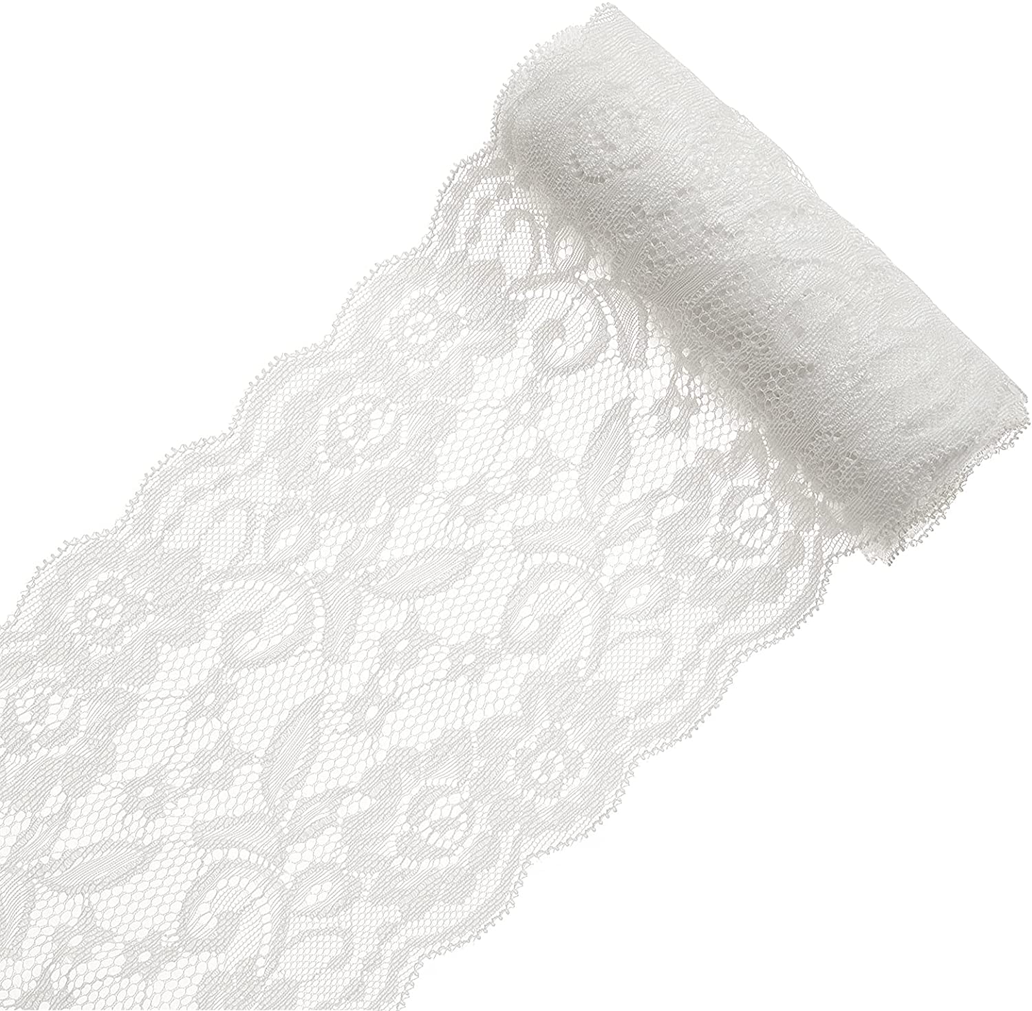 Off White Eyelet Cotton Lace Fabric Scalloped Edge Cotton Fabric By the Yard
