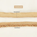 13.7 Yards Twisted Lip Cord Trim, Twisted Cord Trim Ribbon 16mm, Polyester Twisted Trim Cord Rope Embellishment for Home Decor, Upholstery and More, Golden