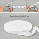 49 Yards(45m)/Roll Herringbone Cotton Webbings, 20mm Wide White Cotton Twill Tape Ribbons Cotton Herringbone Cords for Knit Sewing DIY Crafts