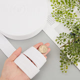 49 Yards(45m)/Roll Herringbone Cotton Webbings, 35mm Wide Cotton Twill Tape Ribbons Cotton Herringbone Cords for Knit Sewing DIY Crafts, White