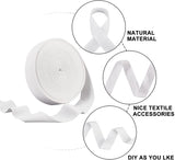 49 Yards(45m)/Roll Cotton Tape Ribbons, Herringbone Cotton Webbings, 40mm Wide Flat Cotton Herringbone Cords for Home Decor, Wrapping Gifts, Sewing DIY Crafts, White