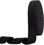 49 Yards(45m)/Roll Cotton Tape Ribbons, Herringbone Cotton Webbings, 40mm Wide Flat Cotton Herringbone Cords for Home Decor, Wrapping Gifts, Sewing DIY Crafts, Black