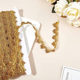 15Yards Metallic Lace Trim Gold Craft Lace Ribbon Decorated Gimp Trim 3/4(18mm) x1mm for Wedding Bridal, Costume or Jewelry, Crafts and Sewing