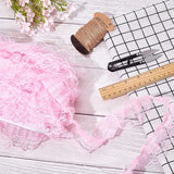 20 Yards/18m 2-Layer Pink Pleated Organza Lace Ribbon Gathered Mesh Chiffon Fabric Lace Applique Tulle Trimming for Craft Sewing Dress DIY Handmade Decoration