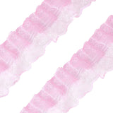 20 Yards/18m 2-Layer Pink Pleated Organza Lace Ribbon Gathered Mesh Chiffon Fabric Lace Applique Tulle Trimming for Craft Sewing Dress DIY Handmade Decoration