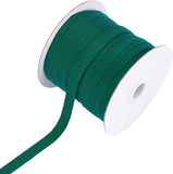 80 Yards(73.15m)/Roll Cotton Tape Ribbons, Herringbone Cotton Webbings, 11mm Wide Flat Cotton Herringbone Cords for Knit Sewing DIY Crafts, Dark Green