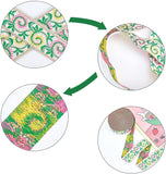 7.7 Yard 1 Inch Vintage Jacquard Ribbon Emobridered Woven Green Leaves Ribbon Fabric Trim Fringe for DIY Clothing Accessories Embellishment Decorations Green Yellow