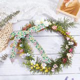 7.7 Yard 1 Inch Vintage Jacquard Ribbon Emobridered Woven Green Leaves Ribbon Fabric Trim Fringe for DIY Clothing Accessories Embellishment Decorations Green Yellow