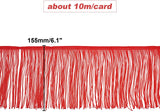 10m Red Sewing Fringe Trim Polyester Tassel Fringe Tassel Clothes Accessories for DIY Latin Dress 155mm Wide