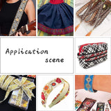 2 Inch Embroidered Woven Ribbon, 7 Yards Vintage Jacquard Ribbon Boho Flowers Straps Ribbon Fabric Trim Ribbon for Bohemian Persian Clothes Bag Holiday Christmas Decor Gift Wrap Decor