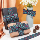 2 Inch Embroidered Woven Ribbon, 7 Yards Vintage Jacquard Ribbon Boho Flowers Straps Ribbon Fabric Trim Ribbon for Bohemian Persian Clothes Bag Holiday Christmas Decor Gift Wrap Decor