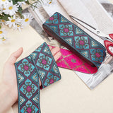 2 Inch Embroidered Woven Ribbon, 7 Yards Vintage Jacquard Ribbon Boho Flowers Straps Ribbon Fabric Trim Ribbon for Bohemian Persian Clothes Bag Holiday Christmas Decor Gift Wrap Decor