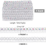 13 Yards Glitter Woven Ribbon, Silver Braid Lace Trim 1 Inch Fabric Trim Fringe Embossed Craft Sewing Ribbon for Wedding Party Clothing Christmas Decoration