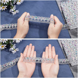 13 Yards Glitter Woven Ribbon, Silver Braid Lace Trim 1 Inch Fabric Trim Fringe Embossed Craft Sewing Ribbon for Wedding Party Clothing Christmas Decoration