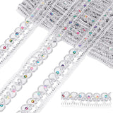 13 Yards Glitter Woven Ribbon, Silver Braid Lace Trim 1 Inch Fabric Trim Fringe Embossed Craft Sewing Ribbon for Wedding Party Clothing Christmas Decoration